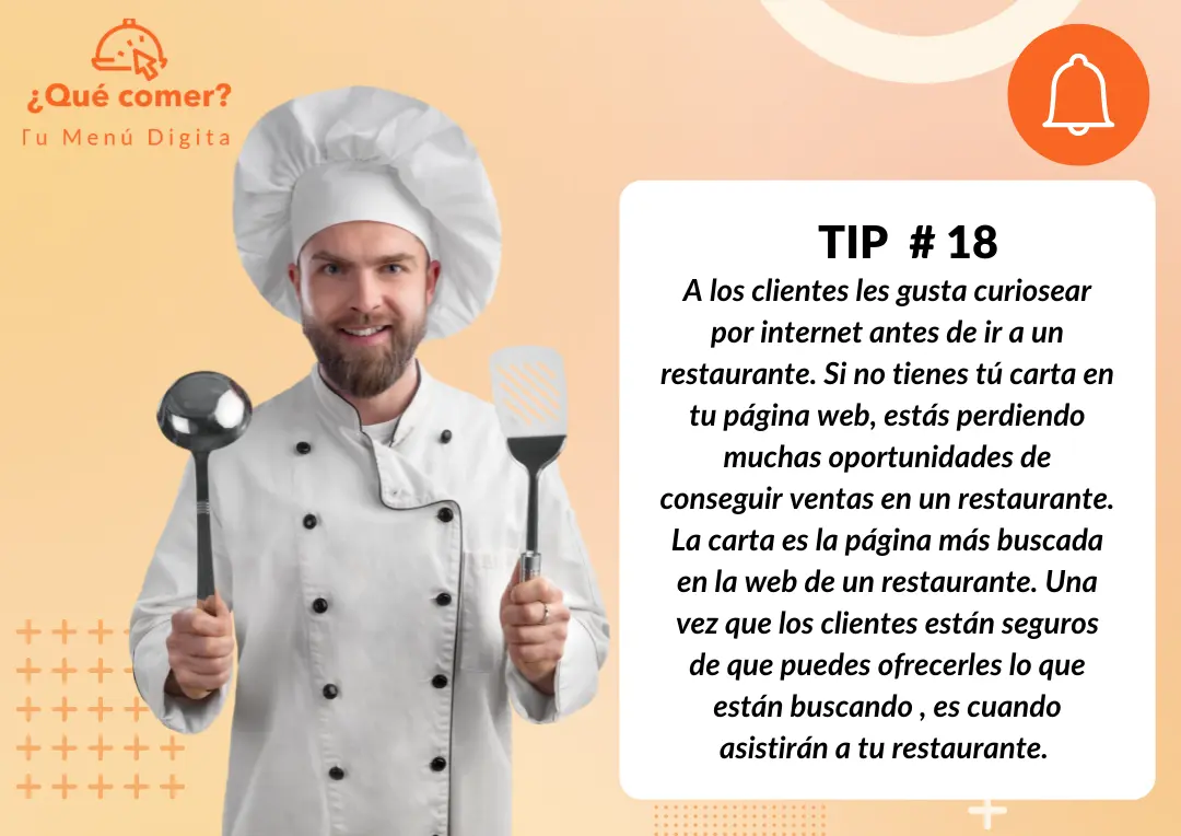 Tip # 18 - Ten disponible tu menú en internet