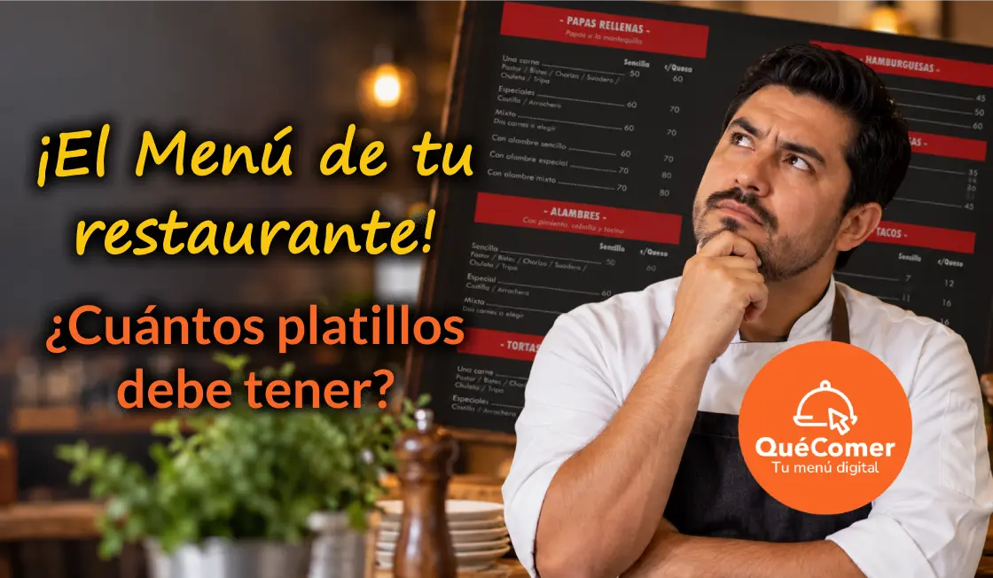 ¿Cuántos platillos debe tener el menú de un restaurante?
